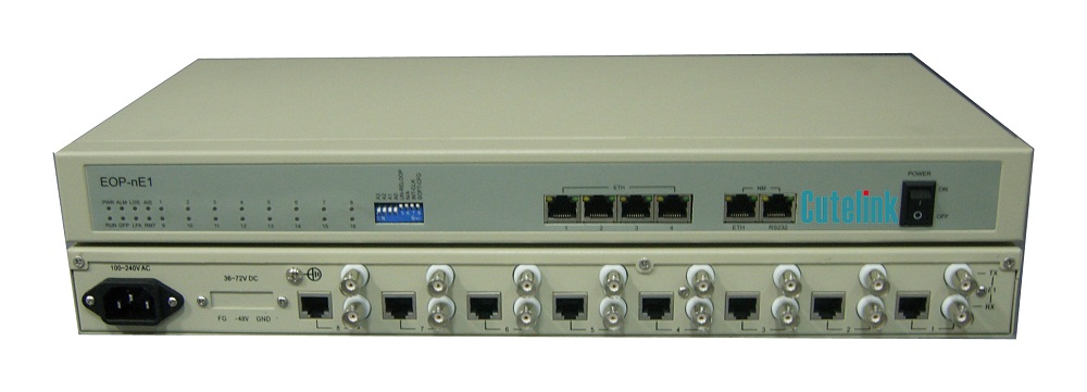 CL-EOP8 8E1 to 4Ethernet EOP protocol converter
