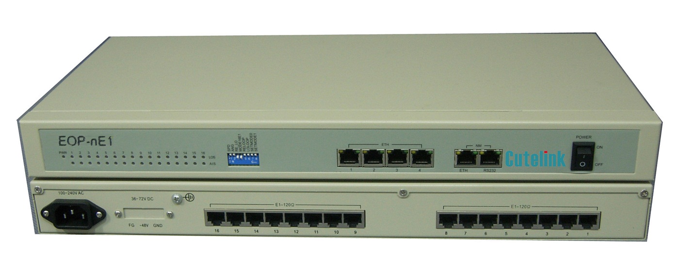 CL-EOP16 16E1 to 4Ethernet EOP protocol converter